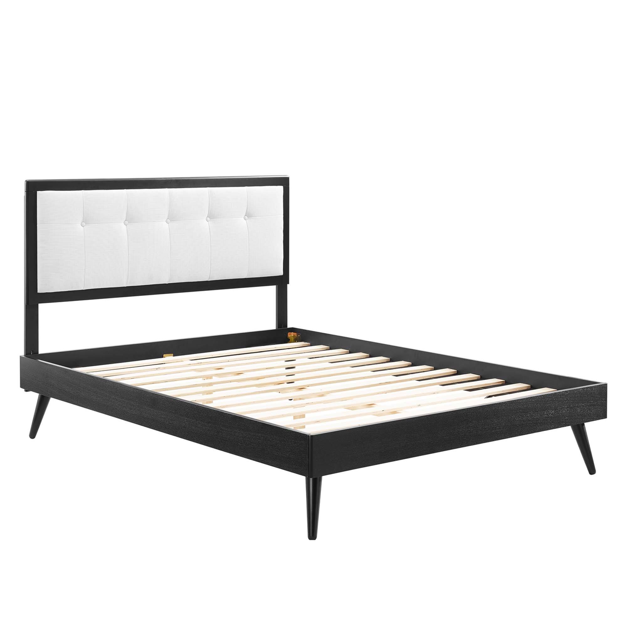 Left. Modway - Bridgette Wood Queen Platform Bed With Splayed Legs - Brown.
