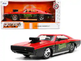1970 Dodge Charger R/T "Voodoo Charger" Red and Black "Bigtime Muscle" Series 1/24 Diecast Model Car by Jada - Multicolor