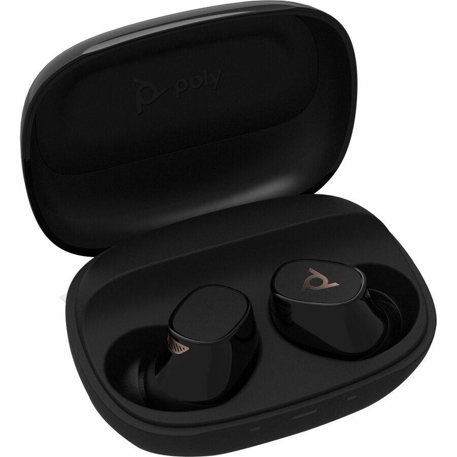 Alt View 2. HP - Poly Voyager Free 20 Black Earbuds + Basic Charge Case Customer Special 1 - Stereo - True Wireless - Bluetooth - 16 Ohm - Black.