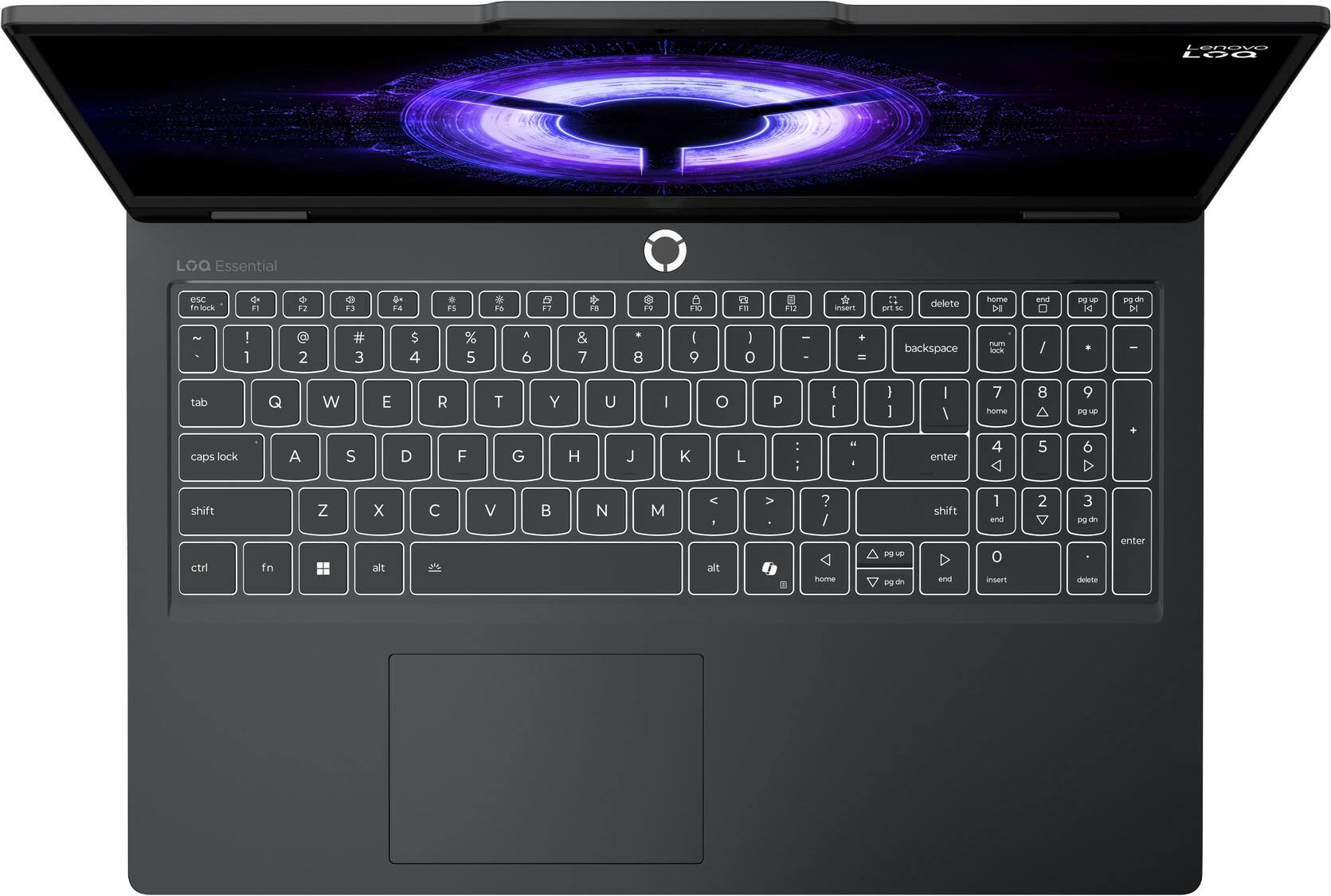 Lenovo LOQ Essential

esc in lock F1 a 2 # 3 $ 4 5 A 6 & 7 . 8 ( 9 I O I I + - backspace num - / - tab Q W E R T Y U I O P I I ) I I I 7 home 8 9 PO up caps lock A S D F G H J K L : : " enter 4 5 6 D shift ctrl fn Z x alt C V  N M < 1 alt V ? / home PU - D de shift er 1 end insert 2 3 Pg a detete enter