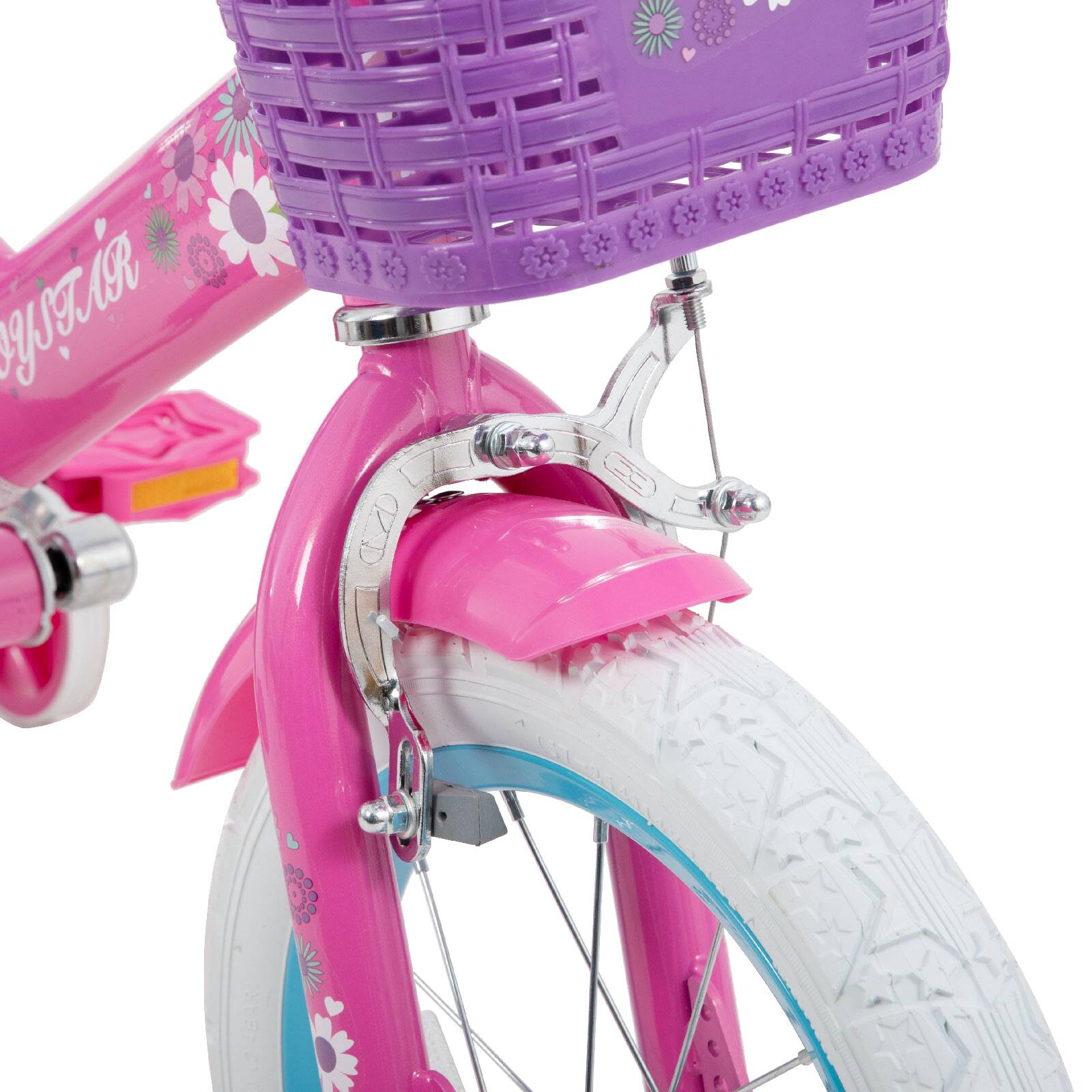 Alt View 7. JOYSTAR - JOYSTAR Little Daisy Kids Bike for Girl Boy Ages 3-5, Child's Bicycle with Doll Seat & Streamers, 14" Purple Pink - Purple Pink.