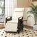 Alt View 2. Costway - 1 PCS Patio Wicker Recliner Chair with Adjustable Backrest Footrest Flip Side Table - White.