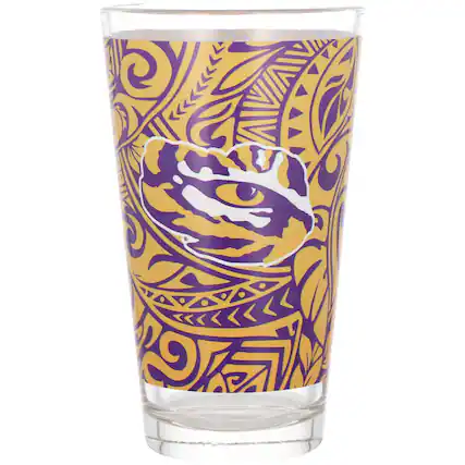 Front. Indigo Falls - LSU Tigers 16oz. Ohana Pint Glass - Multicolor.