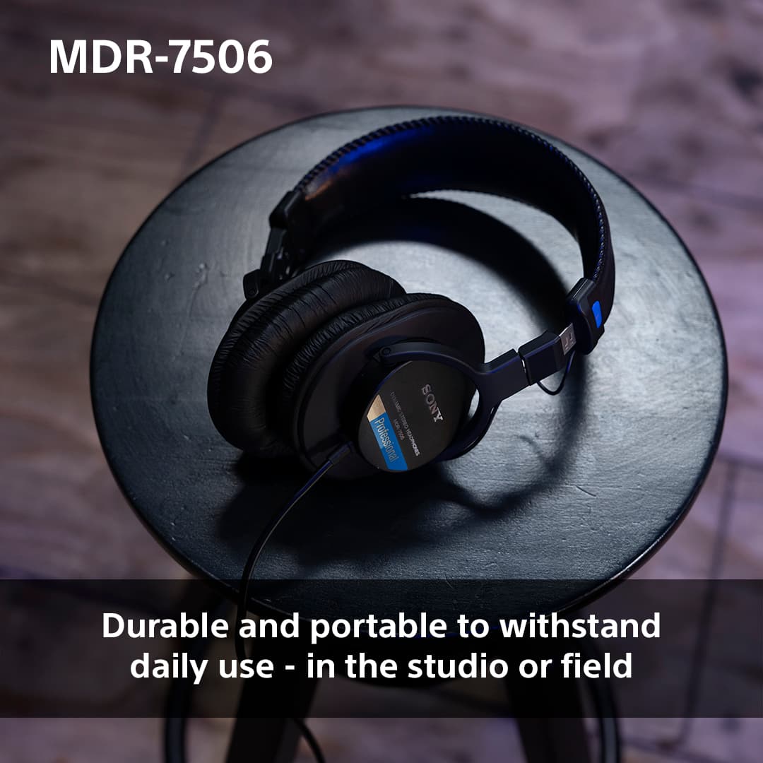MDR-7506 is a durable and portable headset designed to withstand daily use in the studio or field. It is a professional-grade product from Sony, ensuring high-quality audio performance.