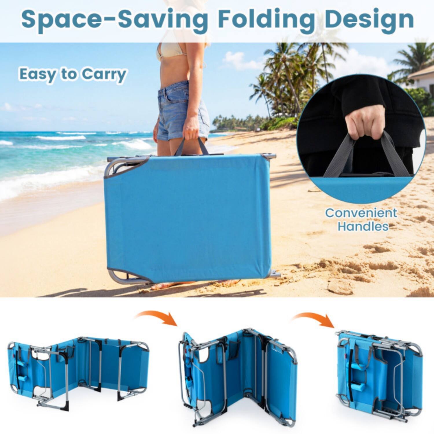 Space-Saving Folding Design  
Easy to Carry  
Convenient Handles
