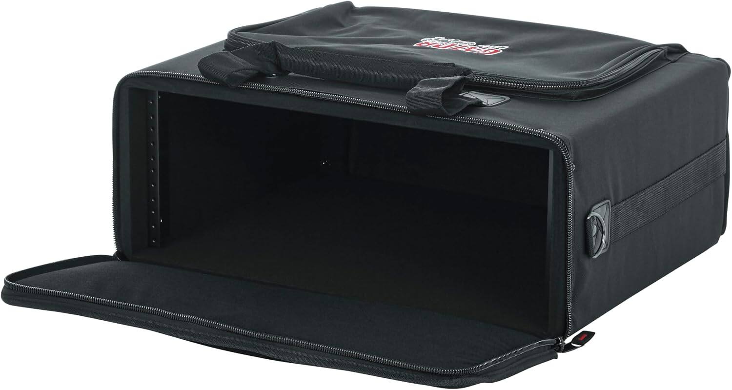 Angle. Gator - 4U Lightweight Portable Rack Bag with 14-Inch Depth, Plywood Interior and Shoulder Strap.