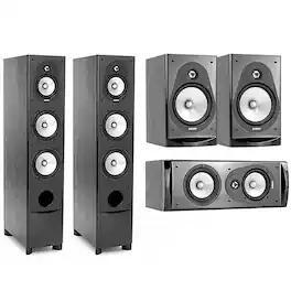 Connoisseur CF-70 6.5" 300W 3-Way Floorstanding Speaker, Black with ENERGY CC-10 CENTER SPEAKER and ENERGY CB-20