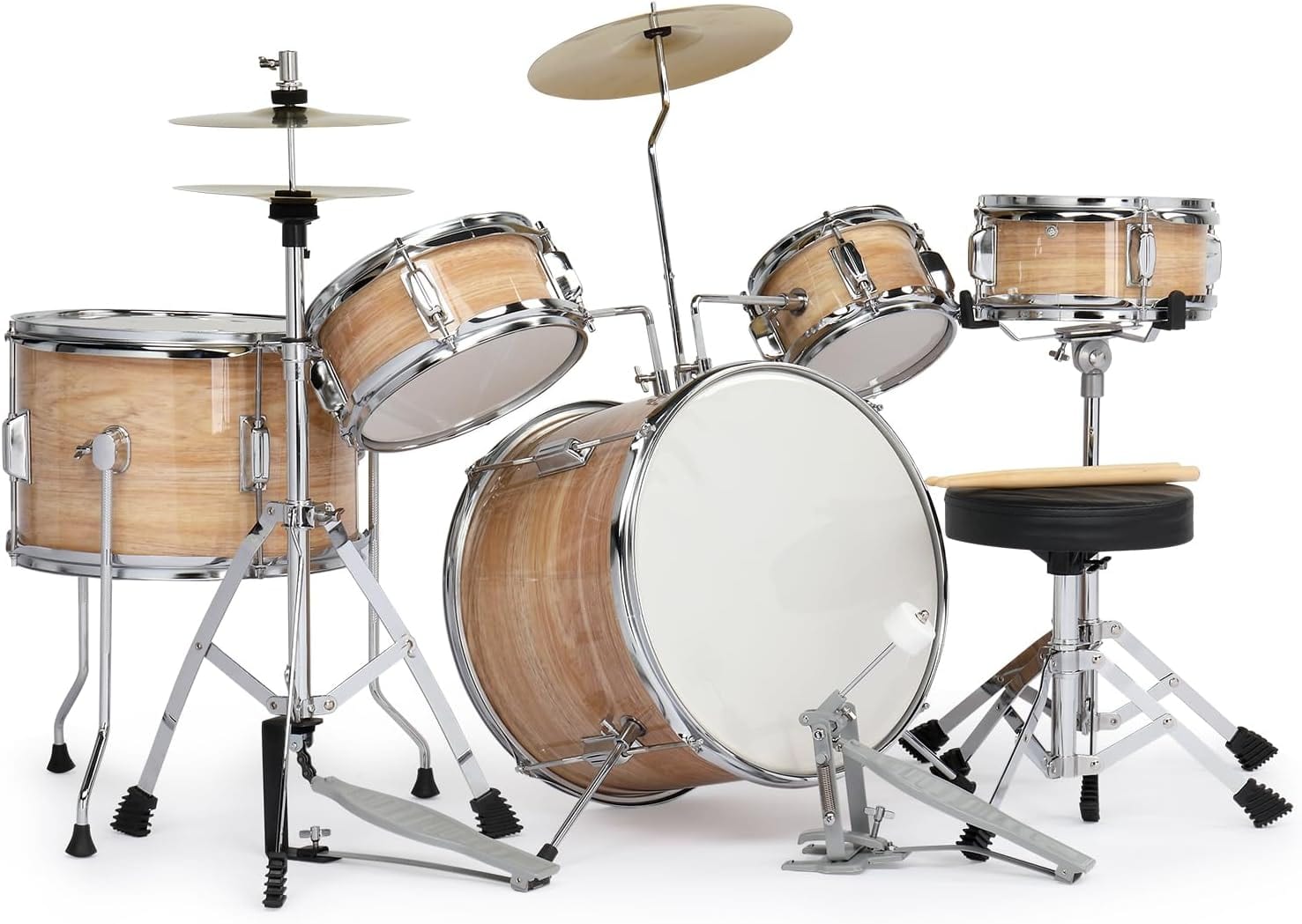 Winado - 5-Piece Complete Junior Drums Set, 14 Inch Beginners Drum Kit with Throne Stool, Pedal & Drumsticks With  Cymbal price history on PriceWatchPro