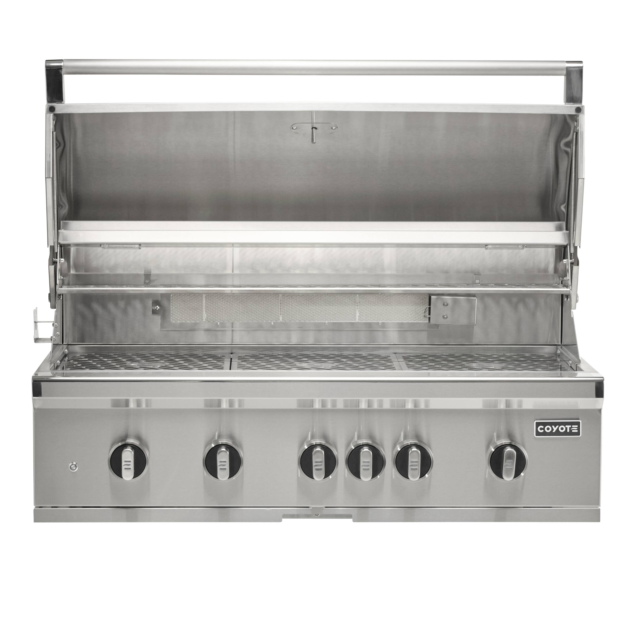 Left. Coyote Outdoor Living - 42" Coyote Outdoor Living SL-Series Built-In Liquid Propane Gas (LP) Grill - Stainless Steel.