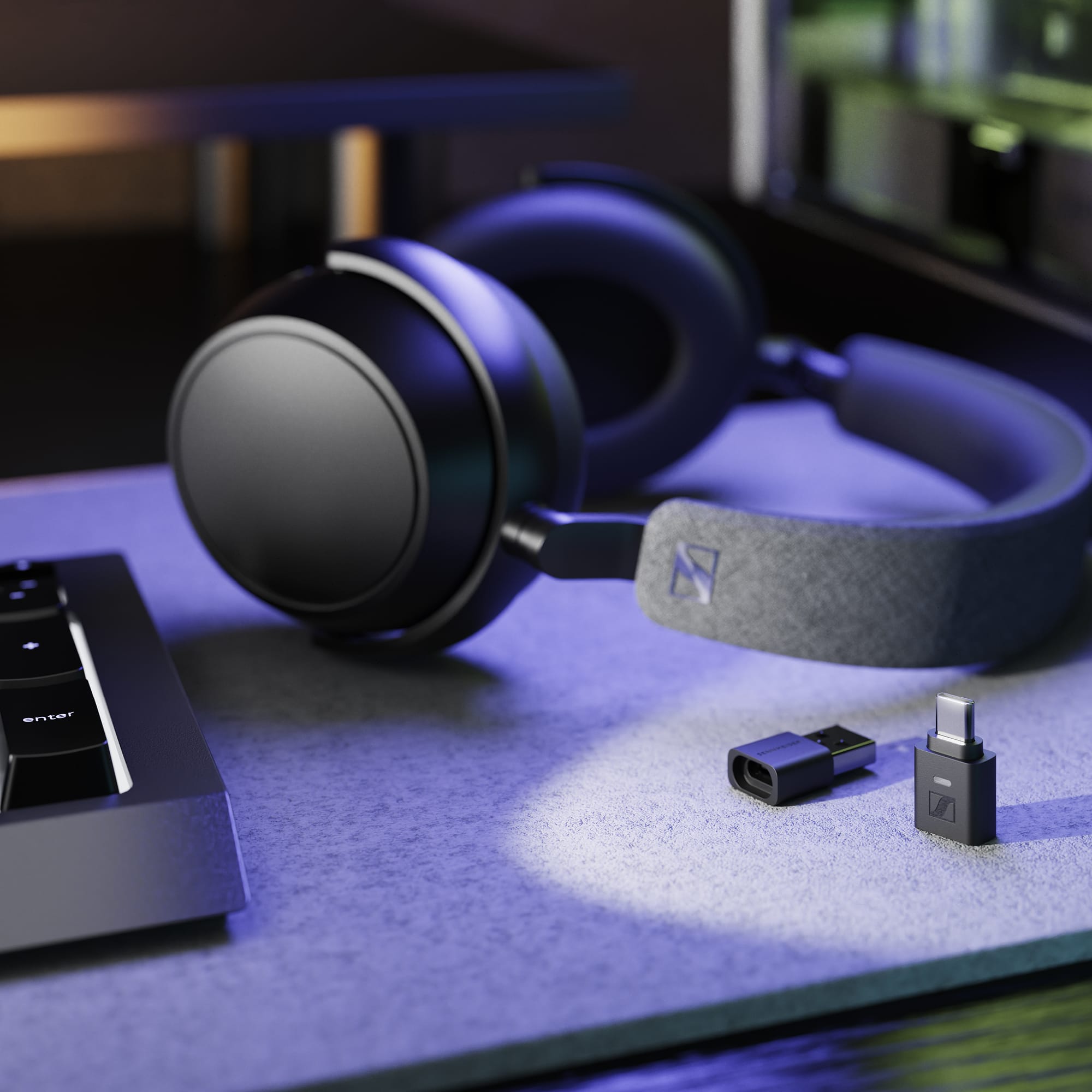 Alt View 3. Sennheiser - Sennheiser BTD 700 Bluetooth USB Dongle - aptX Lossless, Auracast, Plug & Play Audio Transmitter for Headphones - Black.