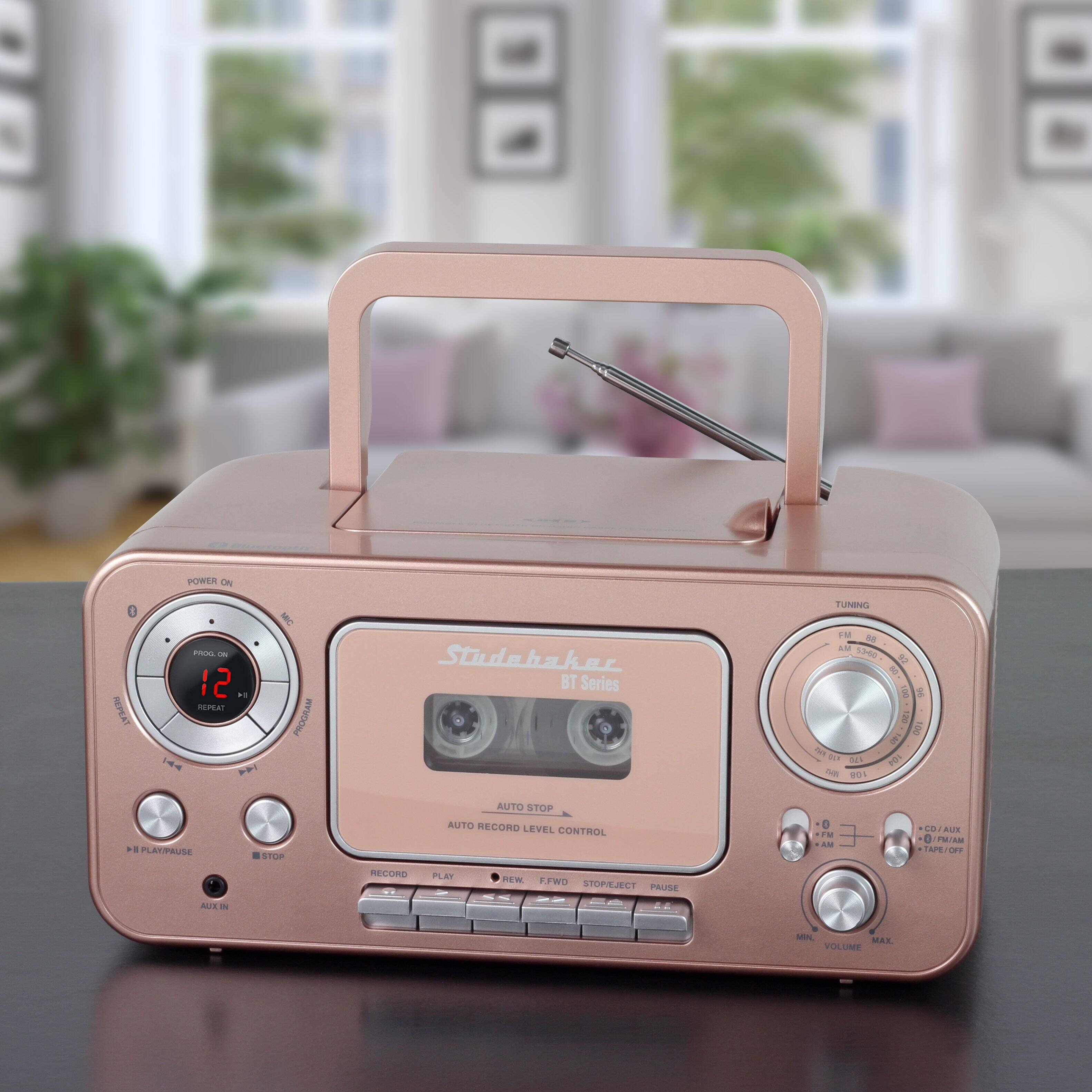 Alt View 11. Studebaker - BT Series Portable Bluetooth CD Player with AM/FM Stereo - Rose Gold.