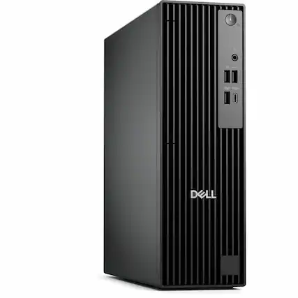 Front. Dell - Dell Pro QCS1250 Desktop Computer - Intel Core i5 14th Gen i5-14500 - 8 GB - 256 GB SSD - Slim PC - Standard Black - Black.