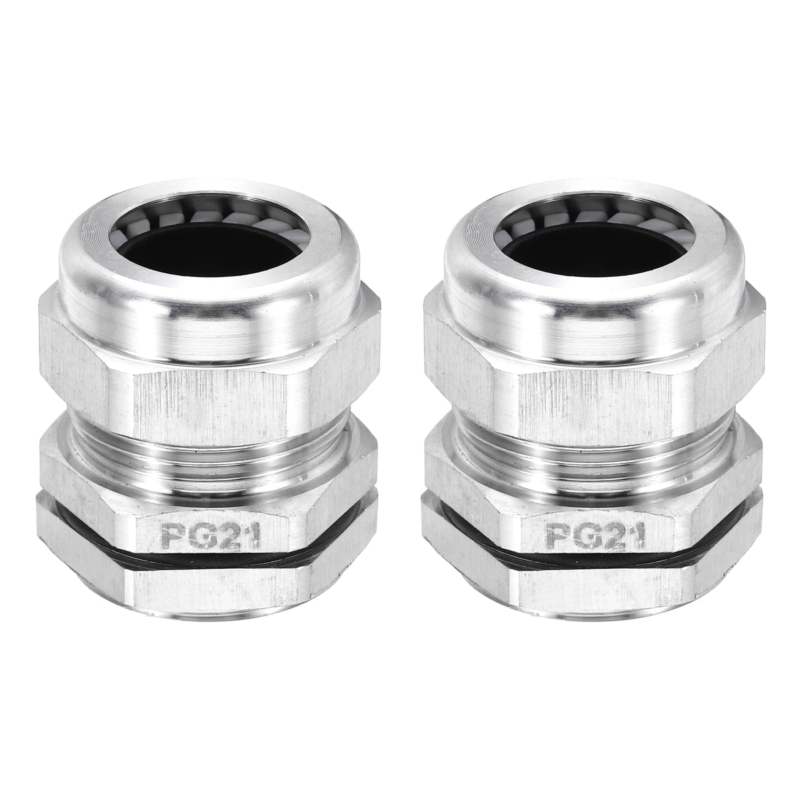 Unique Bargains - PG21 Cable Gland, IP68 Waterproof Strain Relief, 304 Stainless Steel, for 13-18mm Wire, 2pcs - Silver price history on PriceWatchPro