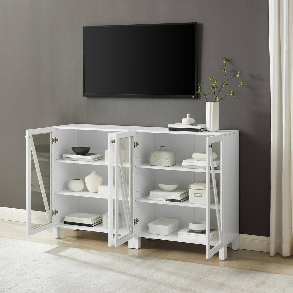 Alt View 8. Crosley Furniture - Cassai 2-Piece Media Sideboard Cabinet Set - 2 Storage Pantries - White.