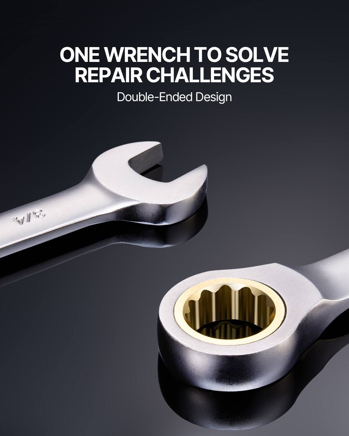 ONE WRENCH TO SOLVE REPAIR CHALLENGES  
Double-Ended Design