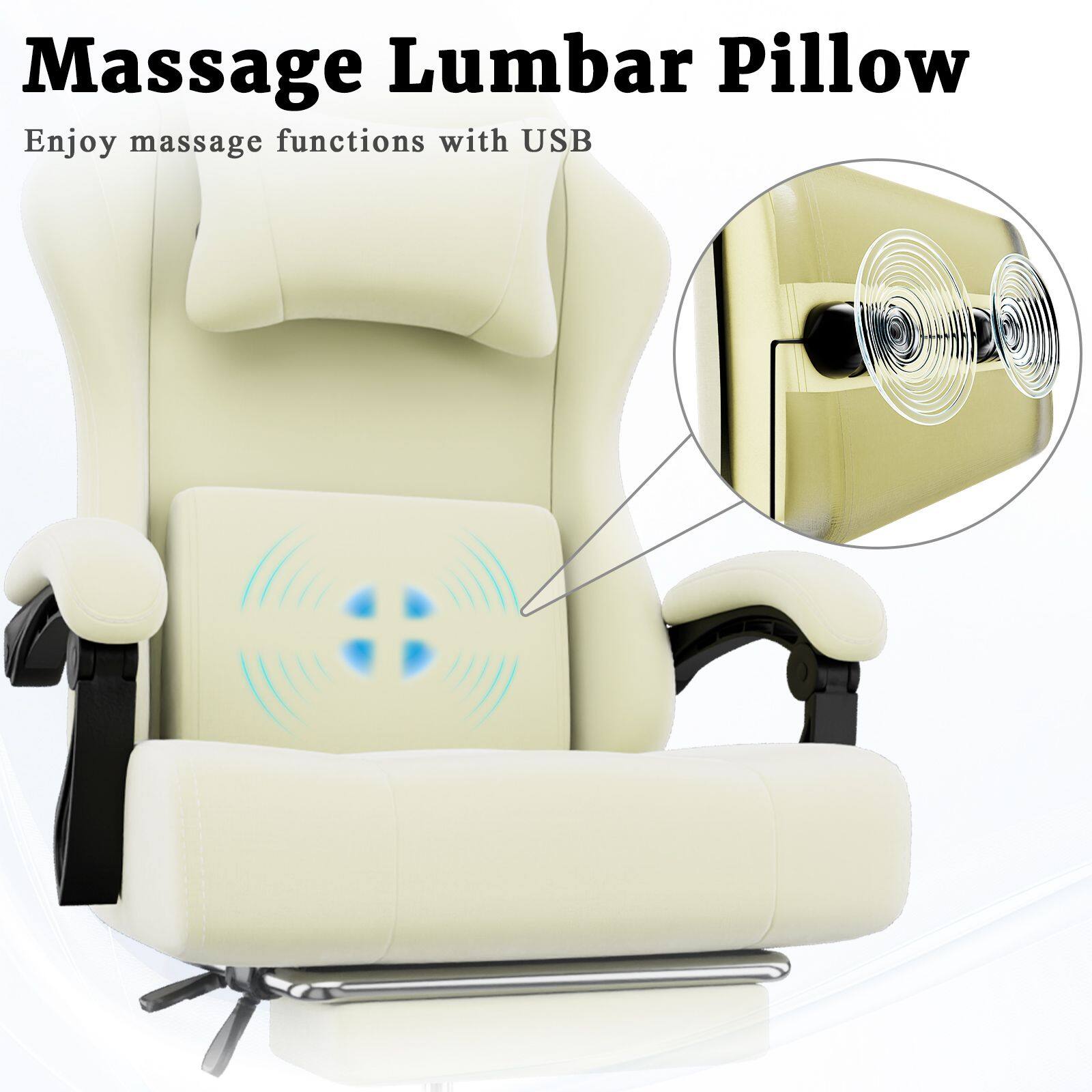 Massage Lumbar Pillow  
Enjoy massage functions with USB