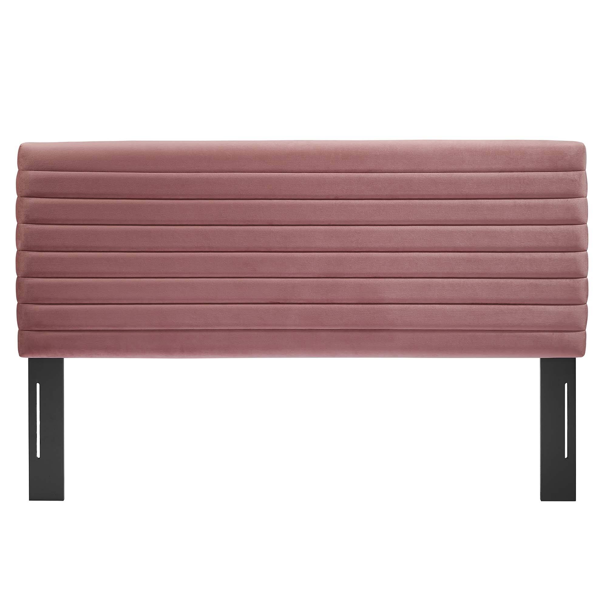 Left. Modway - Tranquil Channel Tufted King/California King Headboard  by Modway - Dusty Rose.
