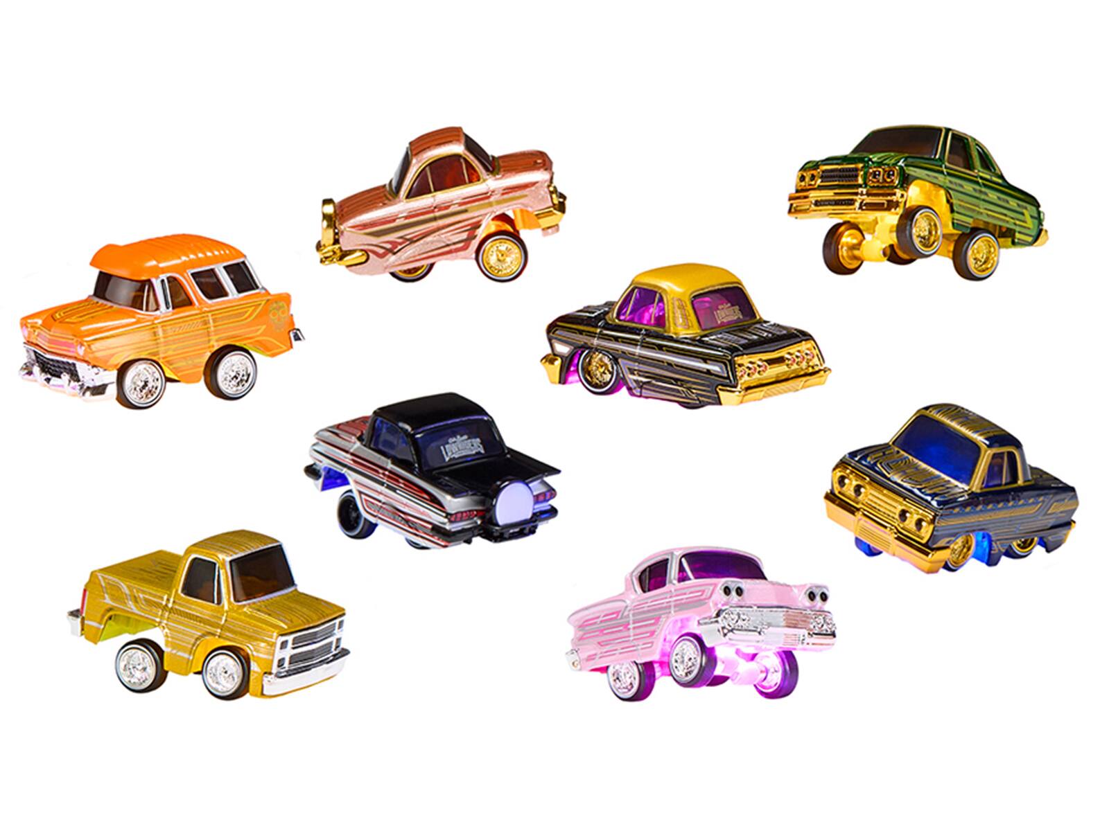 Alt View 1. Car Tuned - "Lowriders Show Glow" Series 2 Set of 8 Pieces Diecast Model Cars by CarTuned.