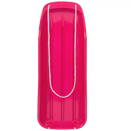 Front. Best Choice Products - Best Choice Products 48in Kids Outdoor Plastic Sport Toboggan Winter Snow Sled Board Toy w/ Pull Rope - Pink - Pink.