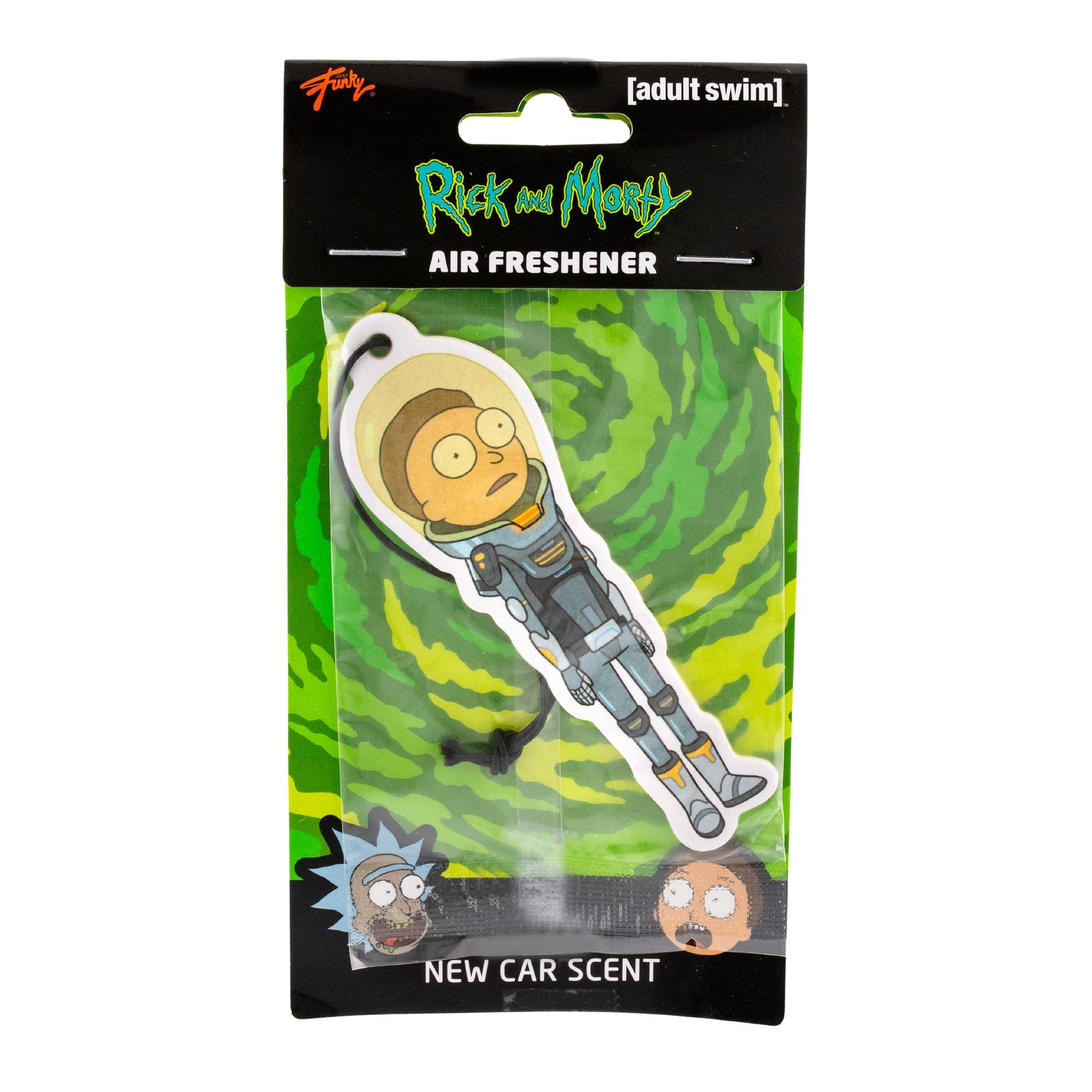 [adult swim]  
Rick and Morty  
AIR FRESHENER  
NEW CAR SCENT