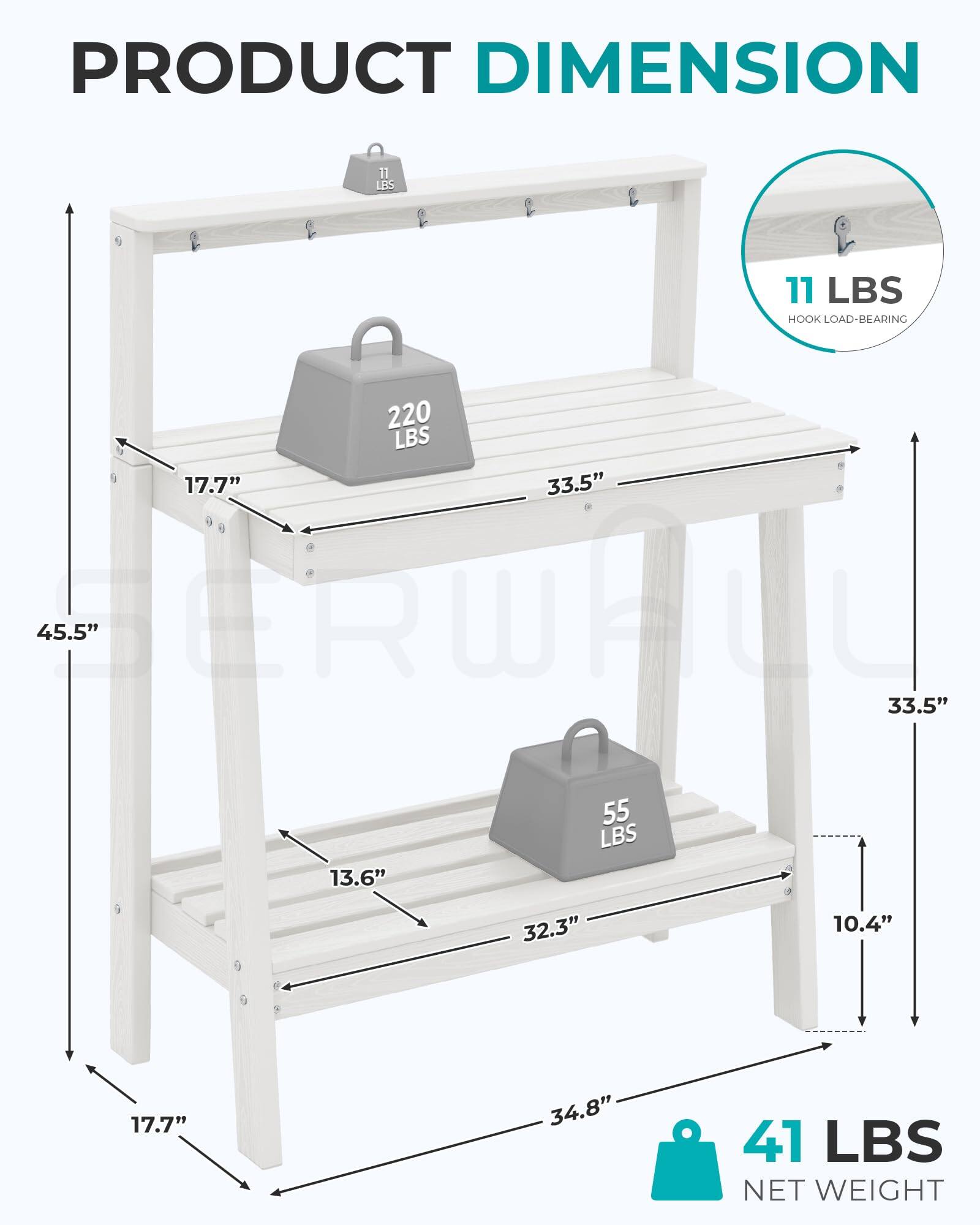PRODUCT DIMENSION

- 11 LBS
- 11 LBS HOOK LOAD-BEARING
- 220 LBS
- 17.7"
- 33.5"
- 45.5"
- 33.5"
- 13.6"
- 55 LBS
- 32.3"
- 10.4"
- 17.7"
- 34.8"
- 41 LBS NET WEIGHT