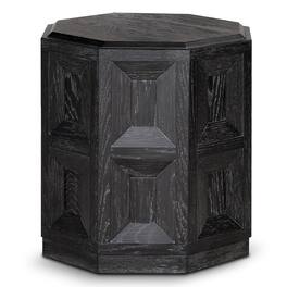 Furniture of America - Ulan Modern Solid Wood Octagon End Table - Black