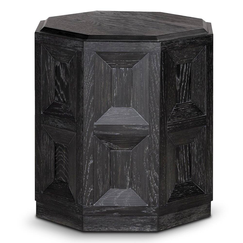 Front. Furniture of America - Ulan Modern Solid Wood Octagon End Table - Black.