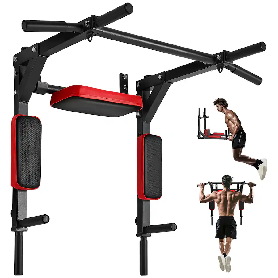 VEVOR Multifunctional Pull Up Bar, Wall Mounted Chin Up Bar Dip