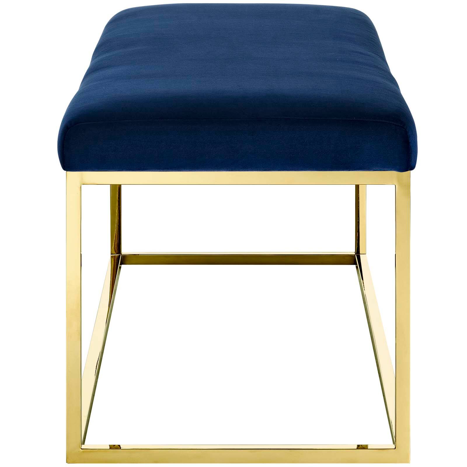 Back. Modway - Anticipate Fabric Bench by Modway - Gold Navy.