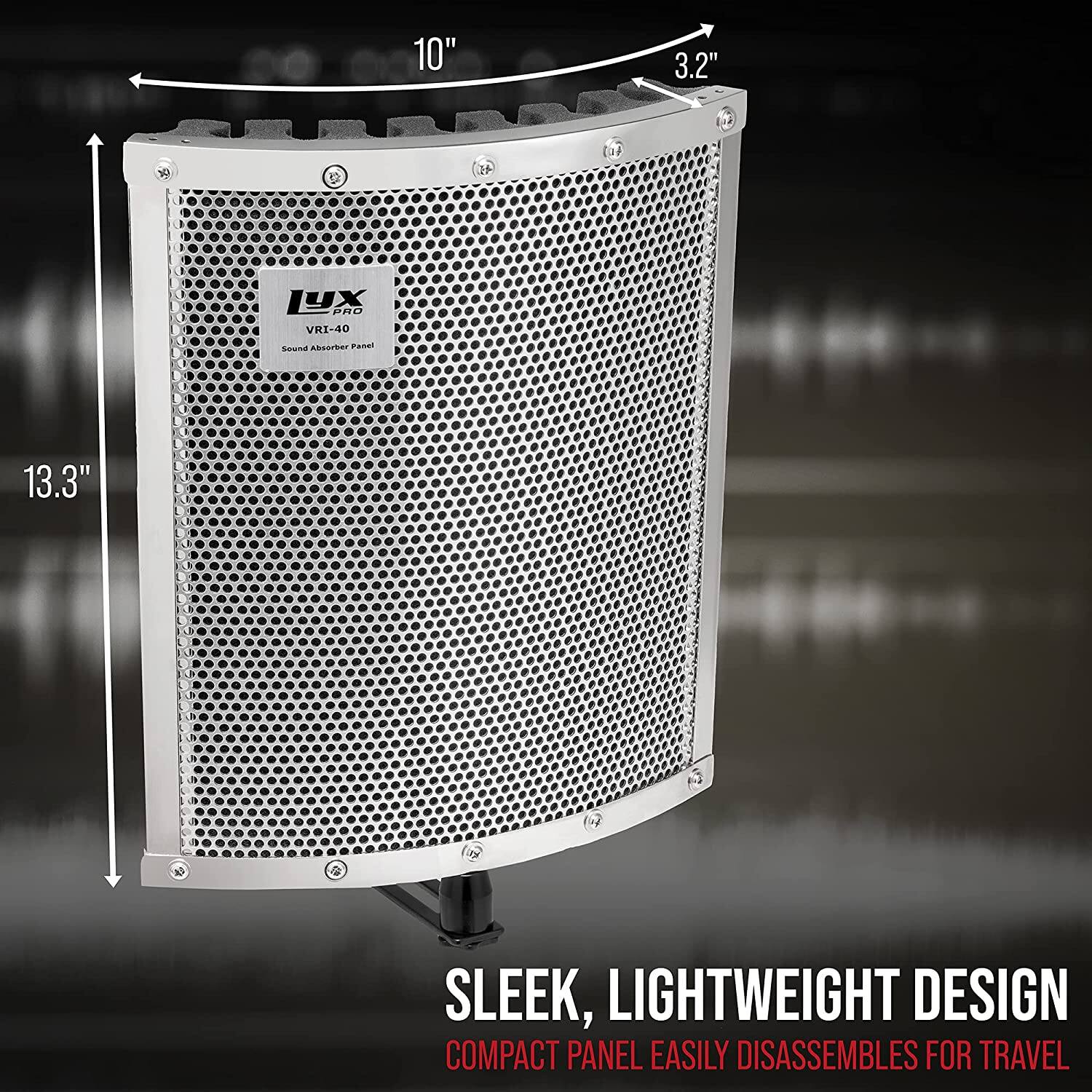 10" 3.2"  F  X PRO VRI-40 boand ARsorber Panat 13.3" SLEEK, LIGHTWEIGHT DESIGN COMPACT PANEL EASILY DISASSEMBLES FOR TRAVEL