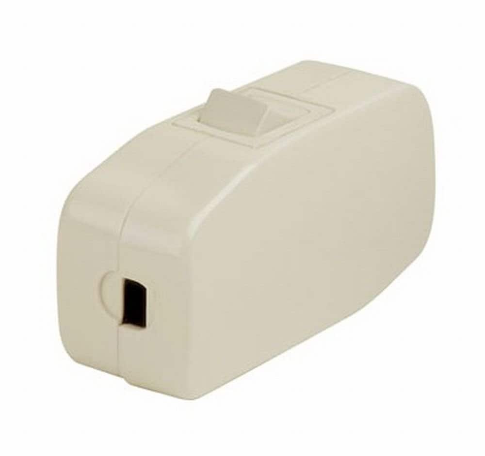 Leviton - Heavy Duty Inline Cord Switch, Single-Pole Rocker - Ivory