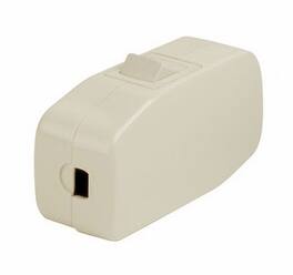 Leviton - Heavy Duty Inline Cord Switch, Single-Pole Rocker - Ivory