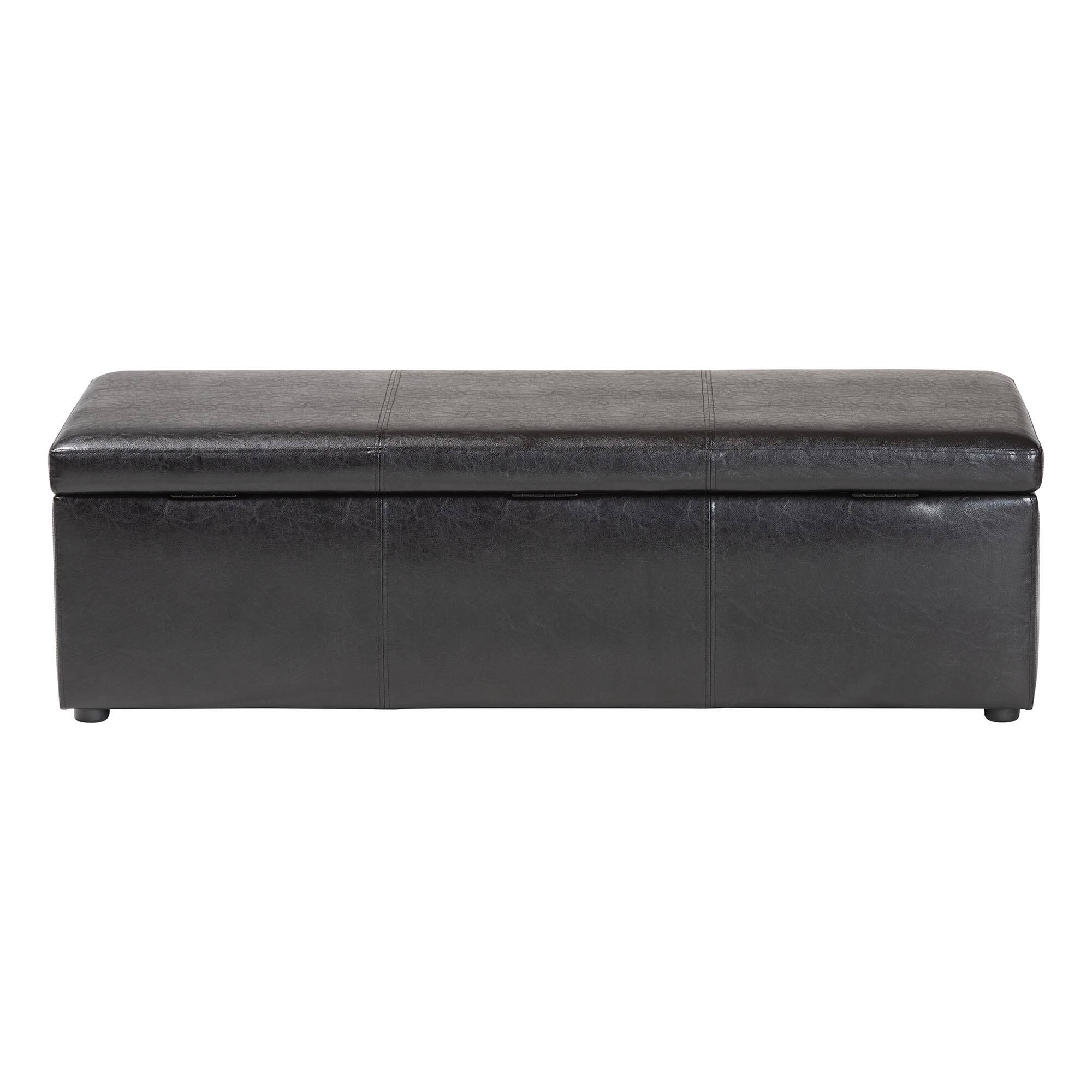 Alt View 1. Baxton Studio - Dennehy Brown Modern Ottoman - Black.