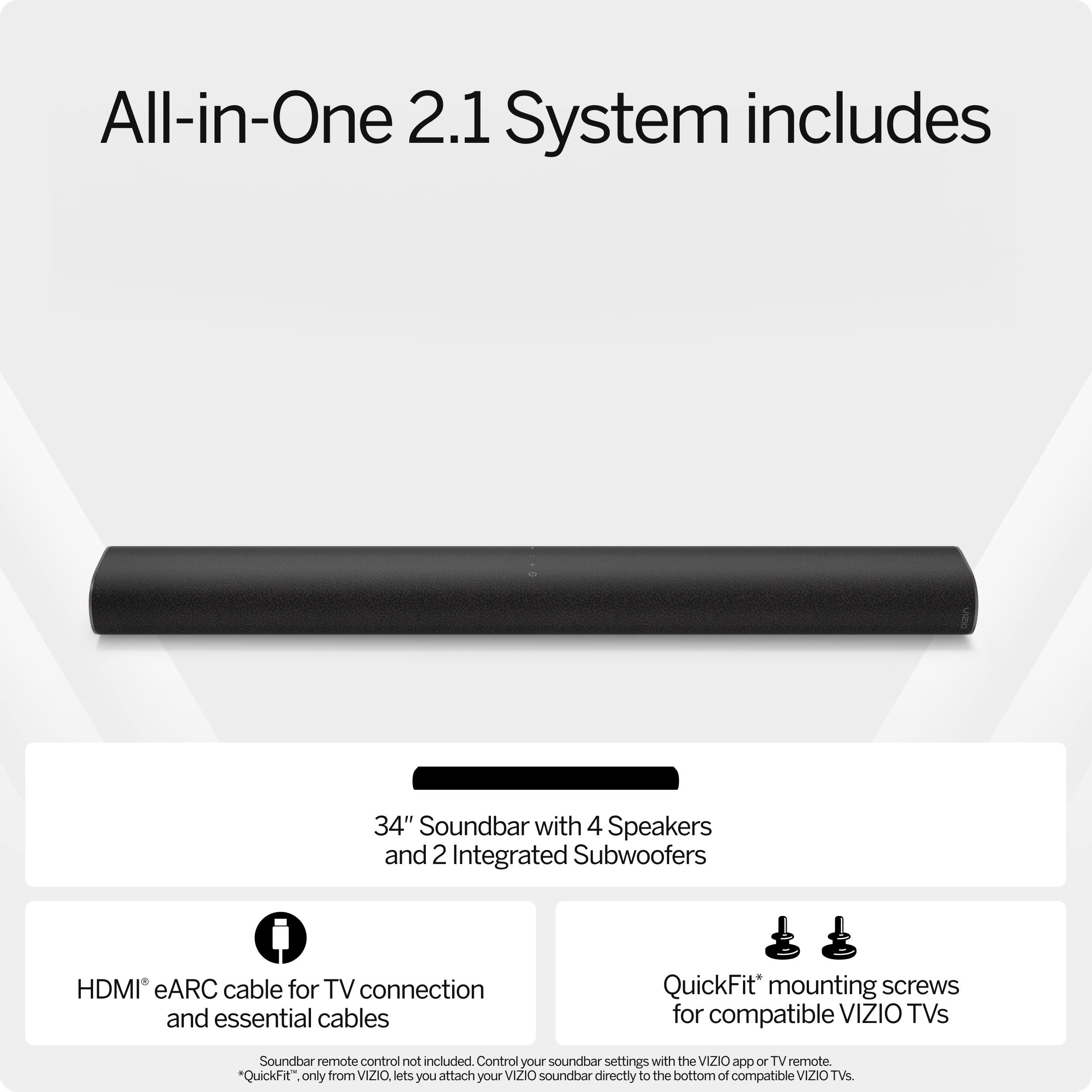 VIZIO All in One Soundbar w/ Dolby Atmos and DTSX Black SV210D0806