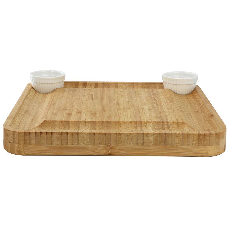 MegaChef Bamboo Charcuterie Cheese Board Set with Ramekins and Slide ...