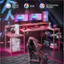 The image features a computer desk with a chair and a keyboard. There are two monitors on the desk, and the desk is equipped with a gaming computer. The desk also has a cup and a bottle on it. The image is advertised as having 7 main colors, 22 dynamic modes, and a Chau Chau.