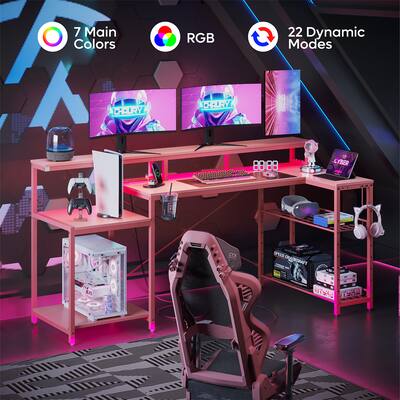 Bestier 71.5inch L Shaped Gaming Desk with Integrated LED Lighting Bestier 71.5inch L Shaped Gaming Desk with Integrated LED Lighting
