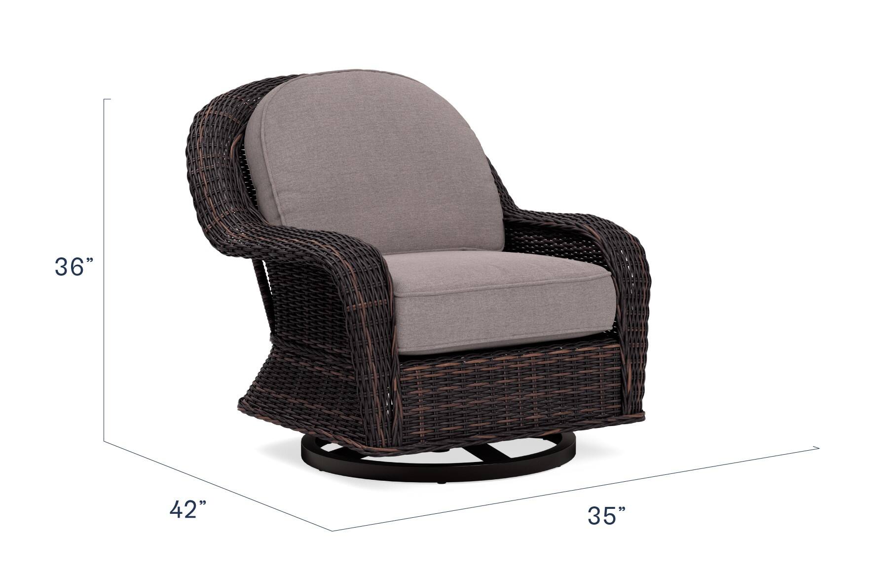 Alt View 20. Yardbird® - Waverly Outdoor Swivel Glider Chair - Shale.
