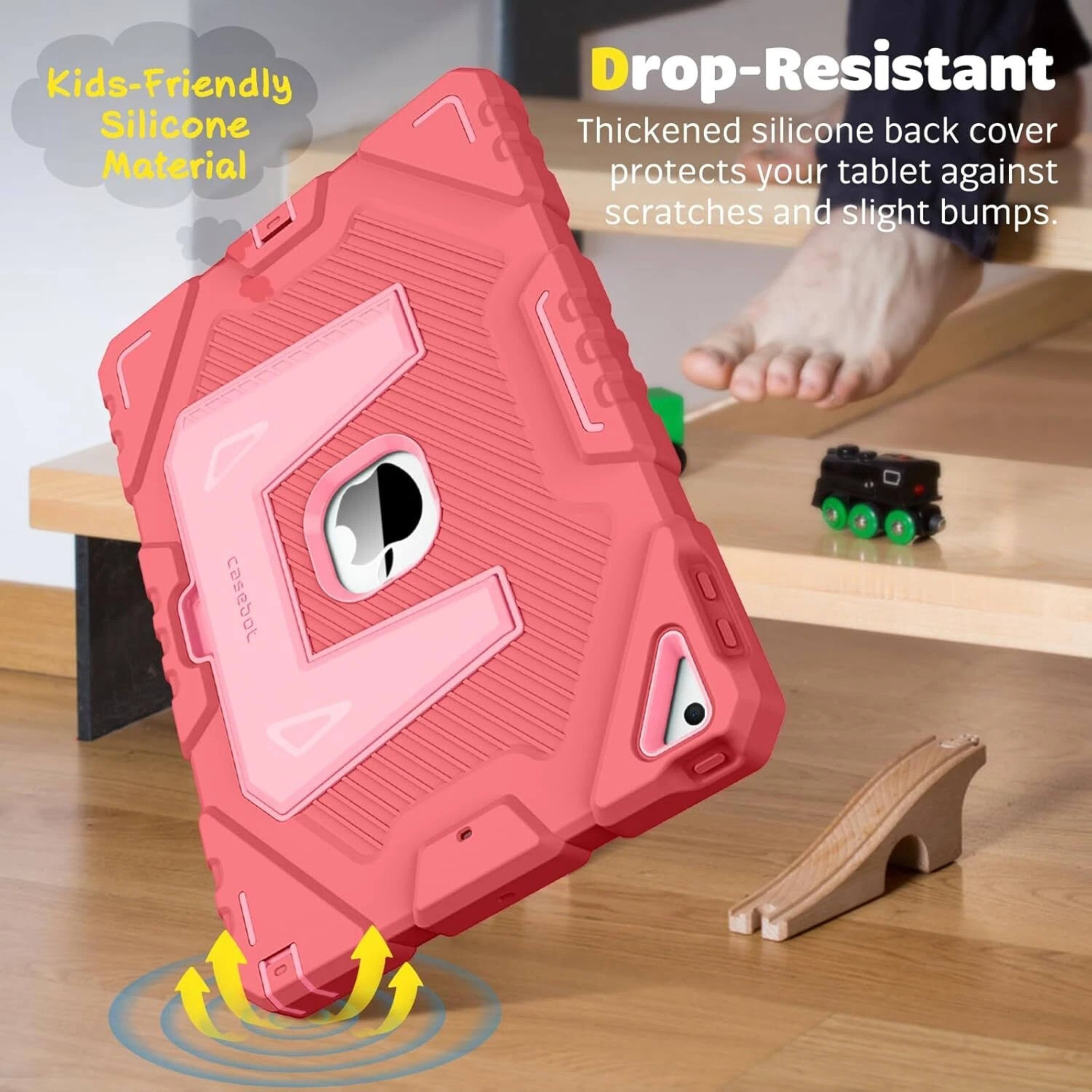 Kids-Friendly Silicone Material  
Drop-Resistant  
Thickened silicone back cover protects your tablet against scratches and slight bumps.