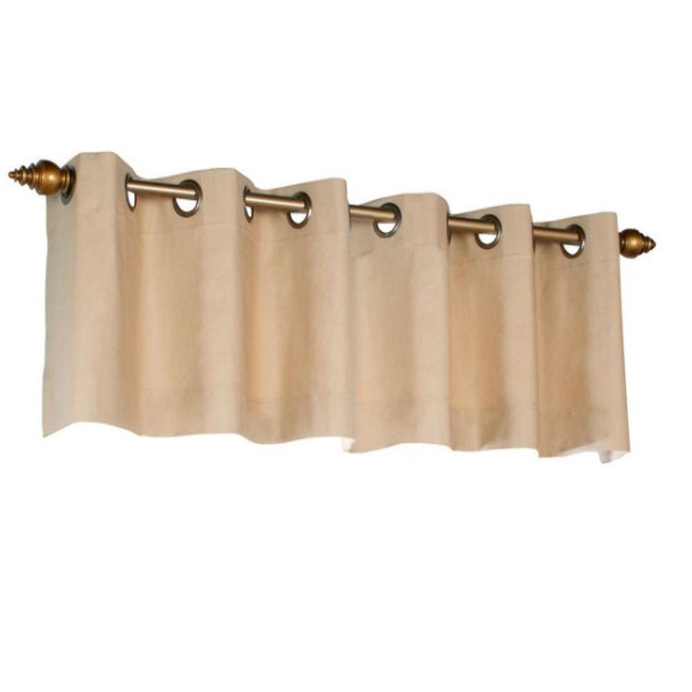 Front. Commonwealth Home Fashions - Commonwealth Thermalogic Weather Cotton Fabric Grommet Top Valance - 40"x15" - Khaki - Khaki.