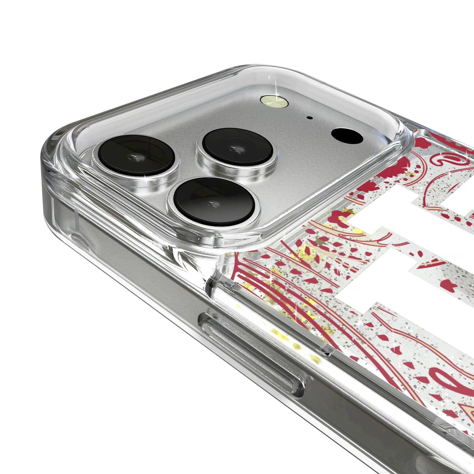 Alt View 2. Keyscaper - Indiana Hoosiers iPhone Glitter Paisley Design Case - 15 Pro - Multicolor.