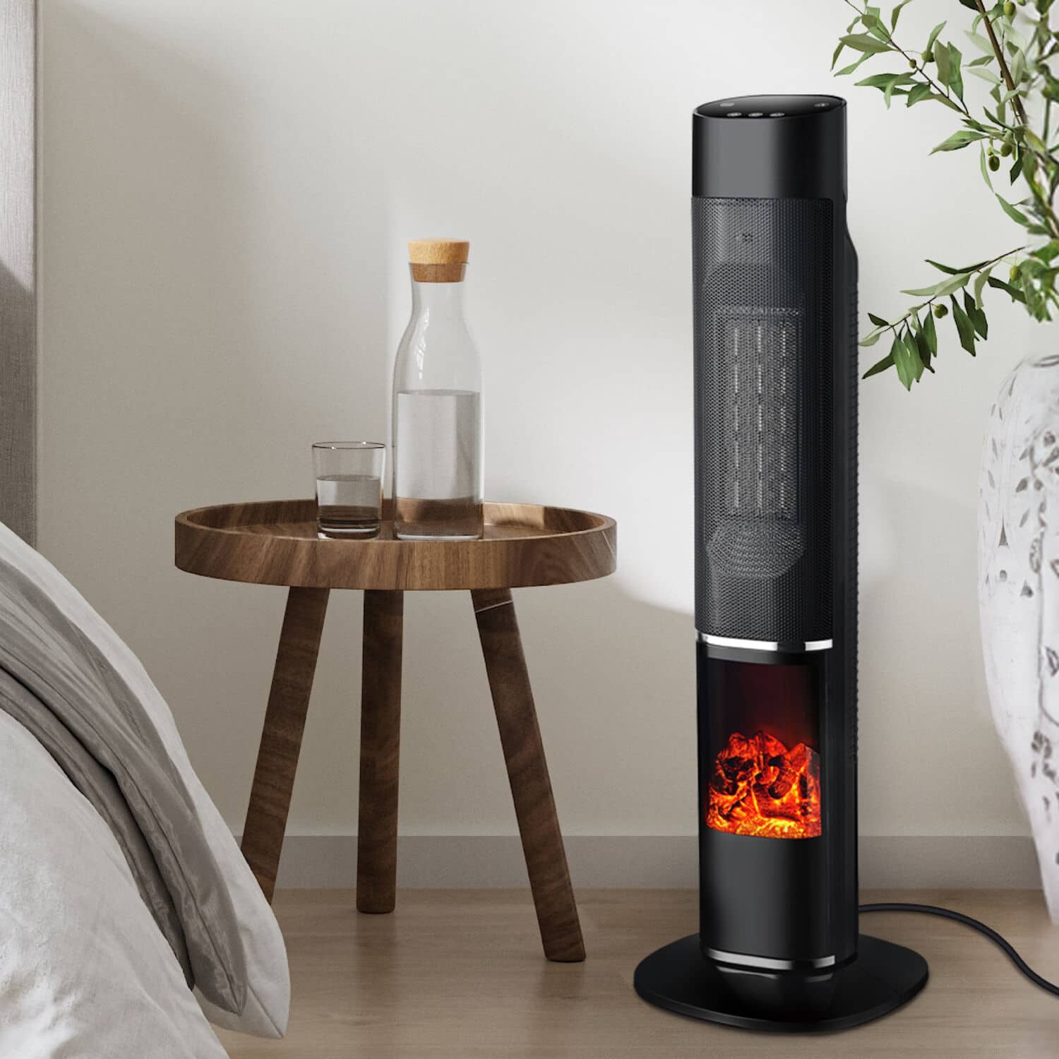 Alt View 16. Lifesmart - 31-in. Tower Heater with Flame Feature - Black.