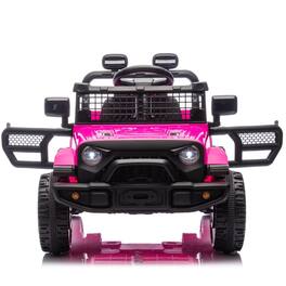 BreeBe - 24V Kids Ride On Car w/ Parent Control, 2WD, Suspension, Power Display, Bluetooth, MP3, Speeds 1.86-3.11 MPH, Ages 3+ - Pink