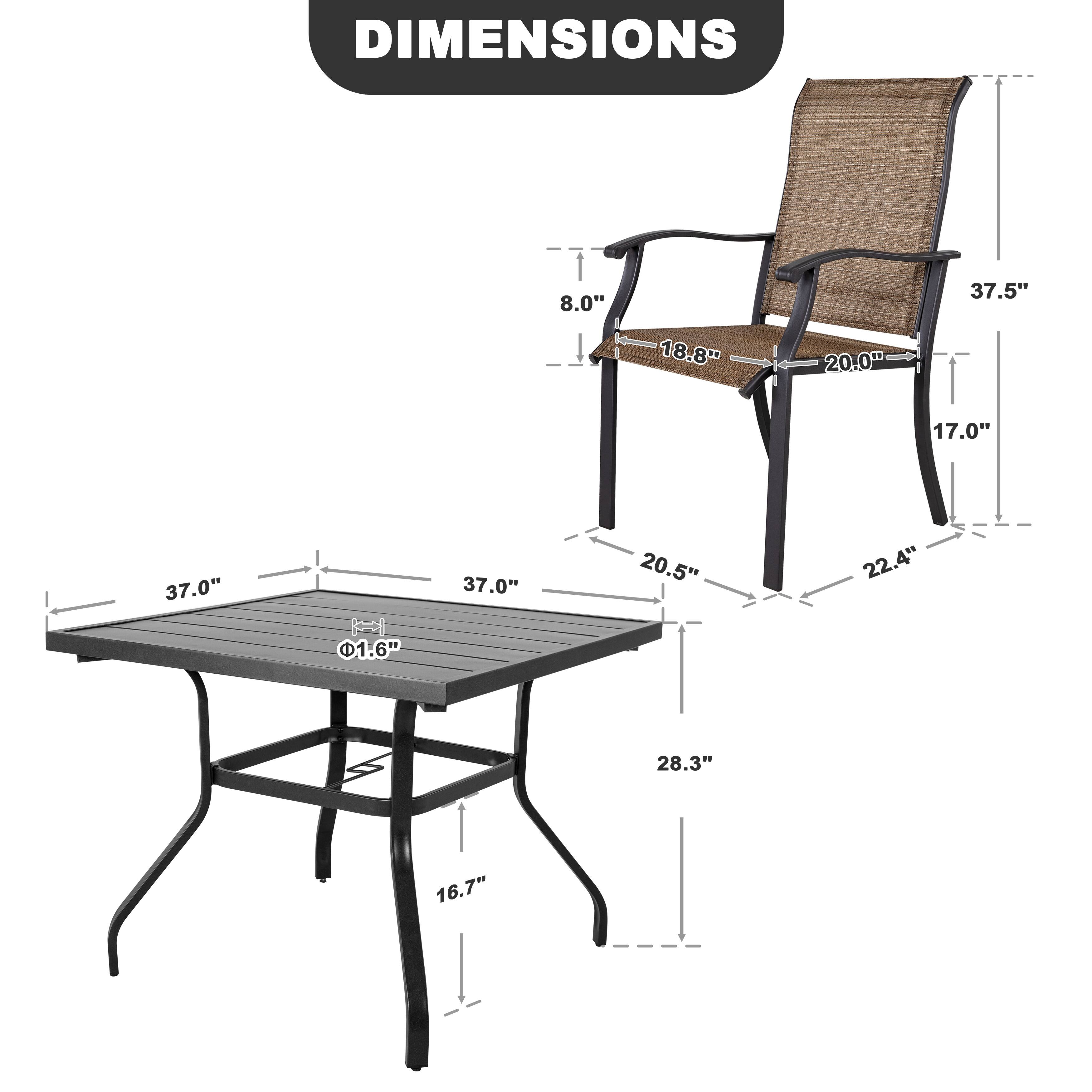 DIMENSIONS  
8.0" x 18.8" x 20.0" x 37.5" x 17.0" x 37.0" x 1.6" x 37.0" x 20.5" x 22.4" x 28.3" x 16.7"