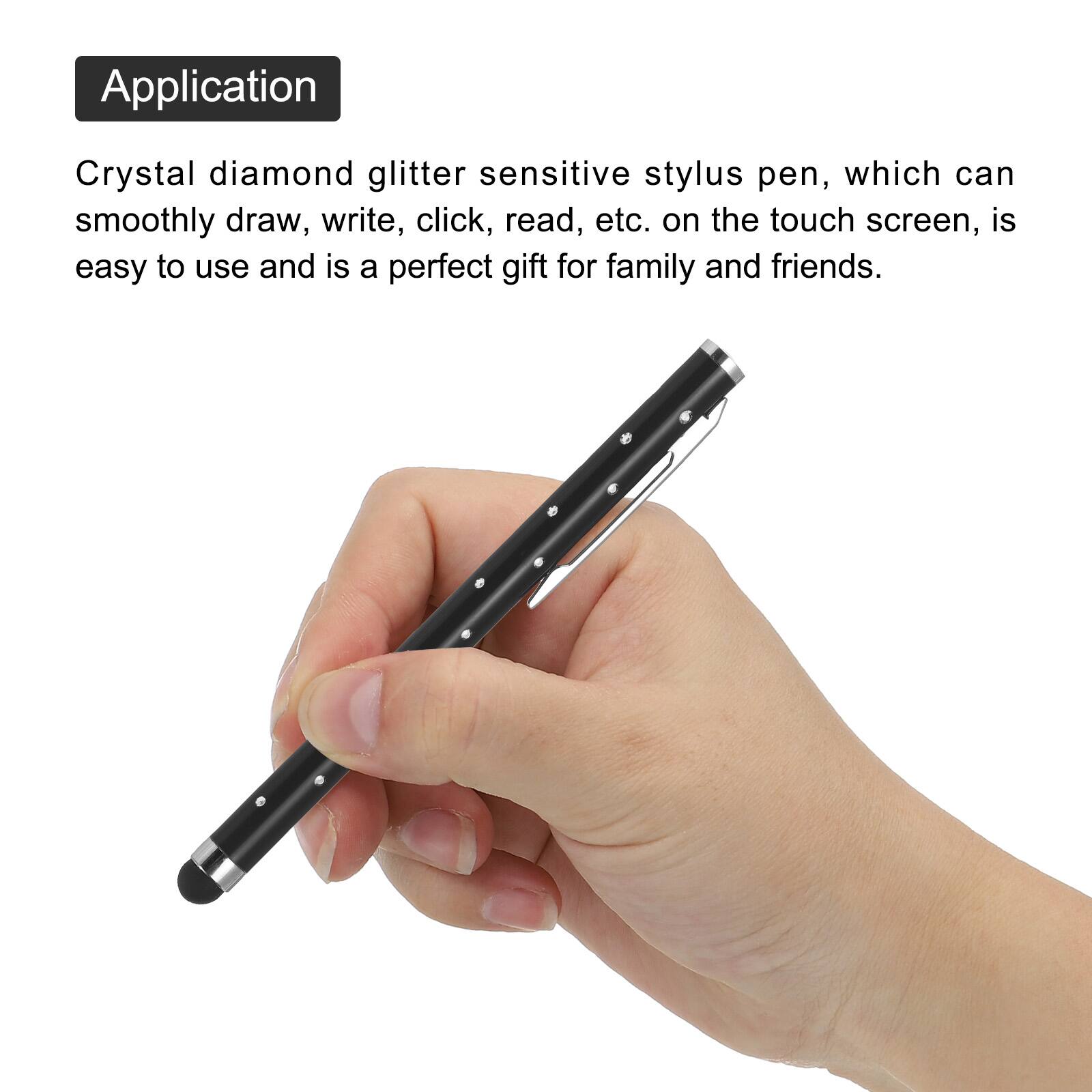 Application

Crystal diamond glitter sensitive stylus pen, which can smoothly draw, write, click, read, etc. on the touch screen, is easy to use and is a perfect gift for family and friends.