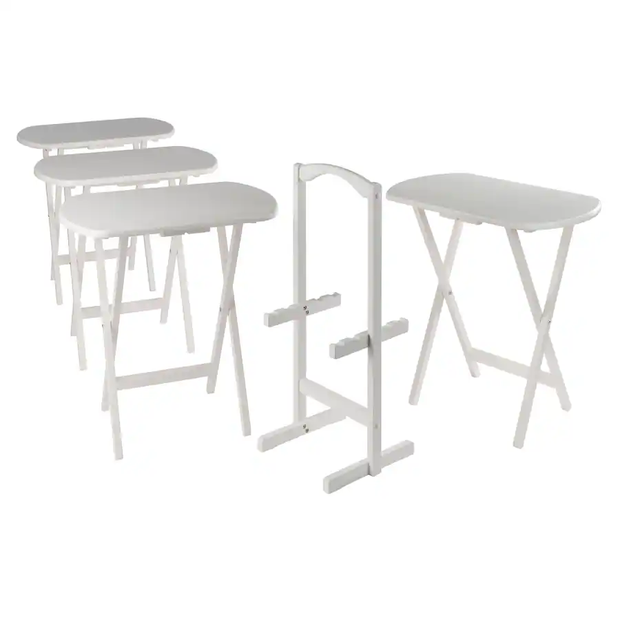 Format Table Stting Winsome Wood Corbett 5 Pc Oversized Snack Table Set White - Best Buy