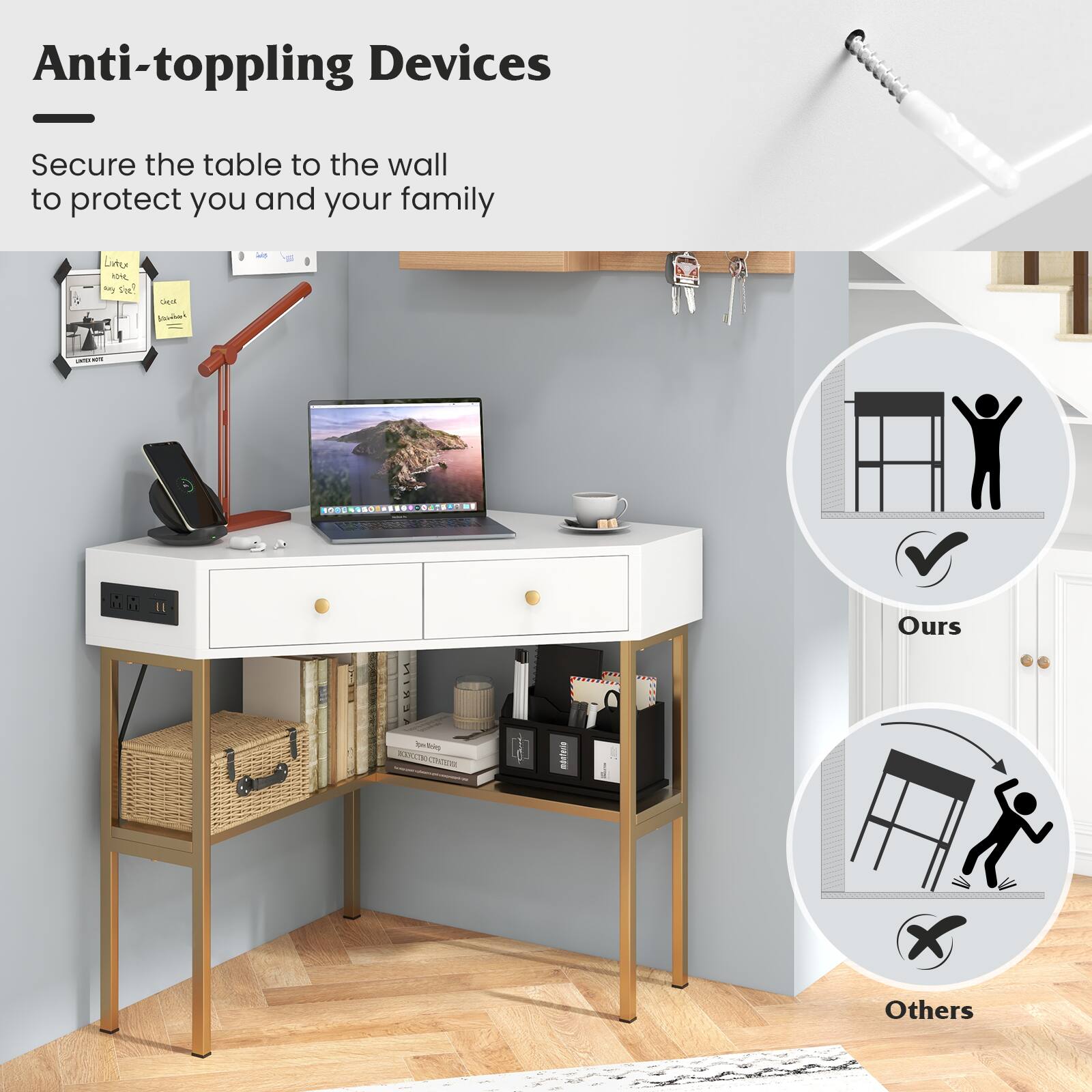 Anti-toppling Devices

Secure the table to the wall to protect you and your family

Ours

Others
