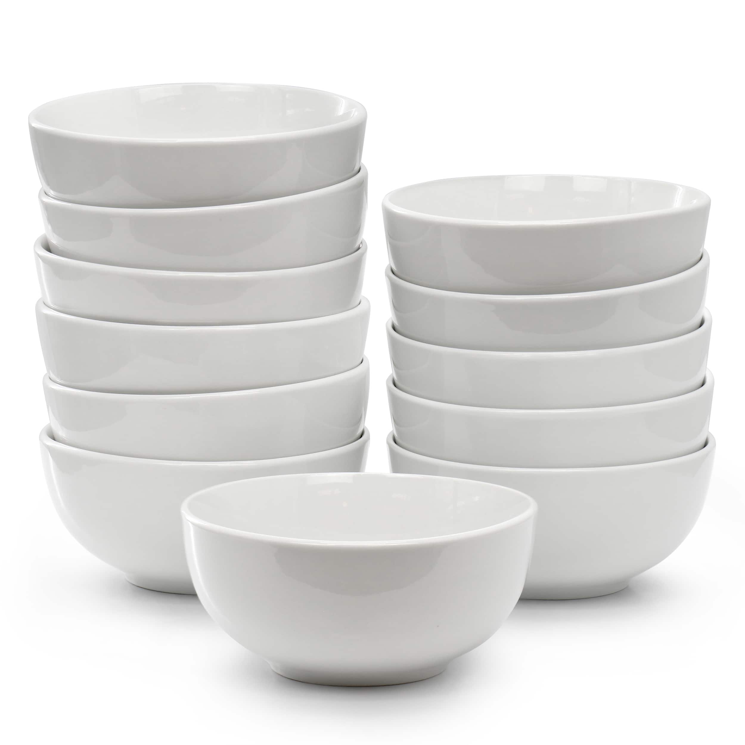 Front. Elama - Elama Professional Kitchen 12 Piece Porcelain Bowl Set in White - White.