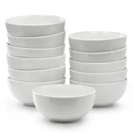 Front. Elama - Elama Professional Kitchen 12 Piece Porcelain Bowl Set in White - White.