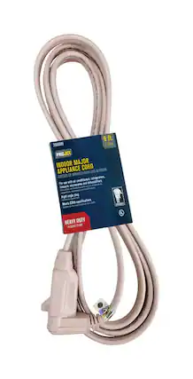 9 ft.
3506086
2.74 M
PROJEX
INDOOR MAJOR APPLIANCE CORD
CABLE PARA USO INTERIOR
For use with air conditioners, refrigerators, freezers, microwaves
Right angle plug
Meets OSHA specifications
HEAVY DUTY
GAUGE/1 M M R CORD